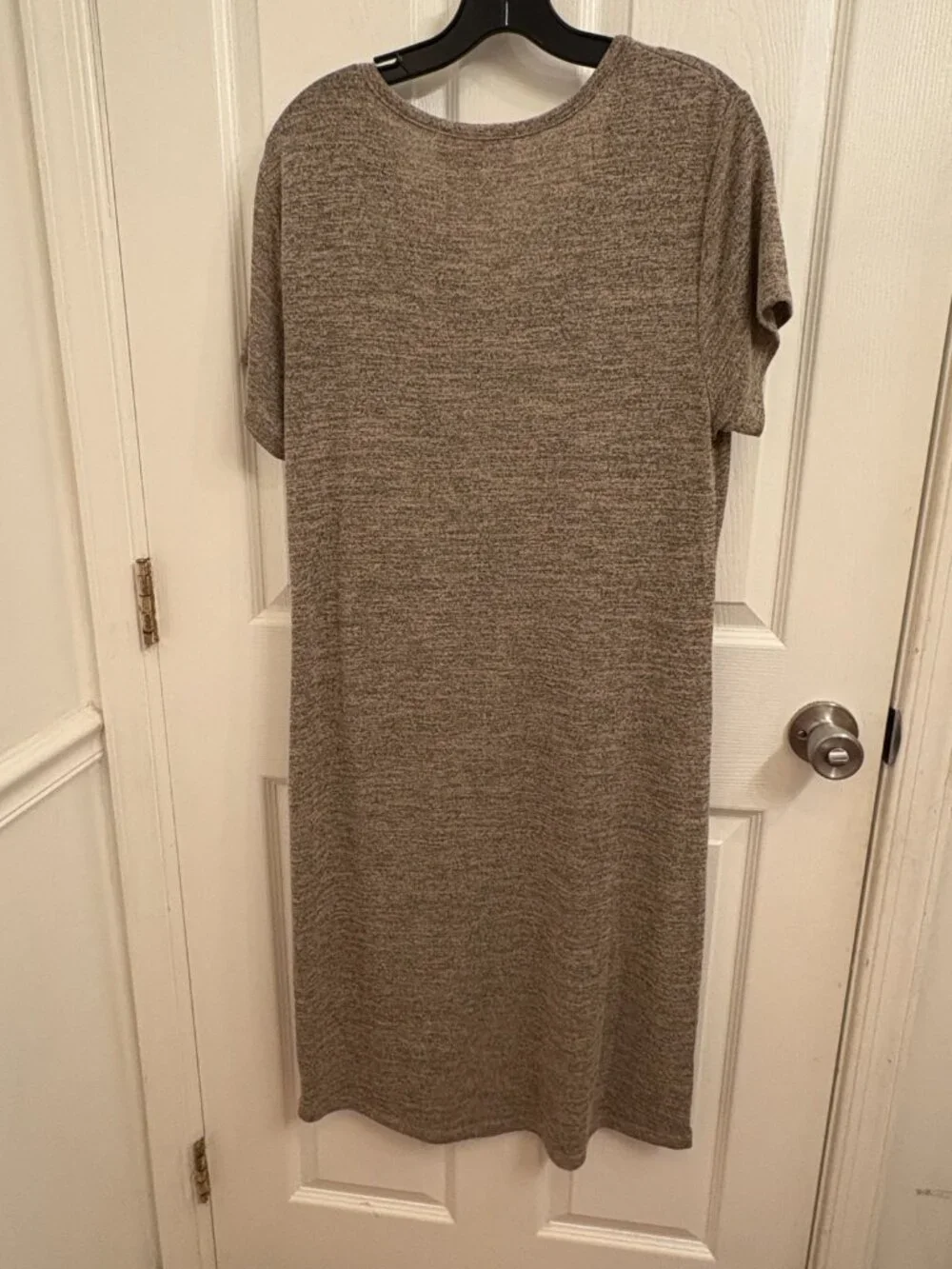 Philosophy Knit V Neck Short Sleeve Heathered Taupe Stretchy Dress size XL - Picture 2 of 6